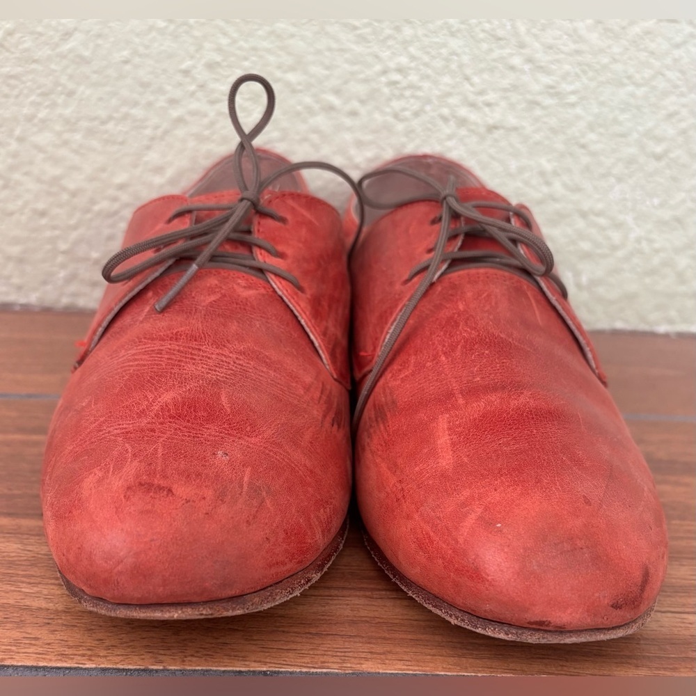 Nisolo Red Oliver Scarlet Oxford 5 for 5 Lace Up Shoe Size 7 - Picture 3 of 11